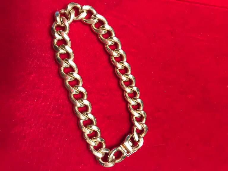 10K SOLID GOLD MENS CURB / CUBAN LINK BRACELET