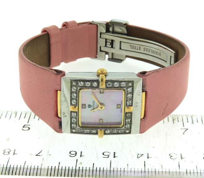 Coroton 2 Tone CZ Bezel Mop Watch
