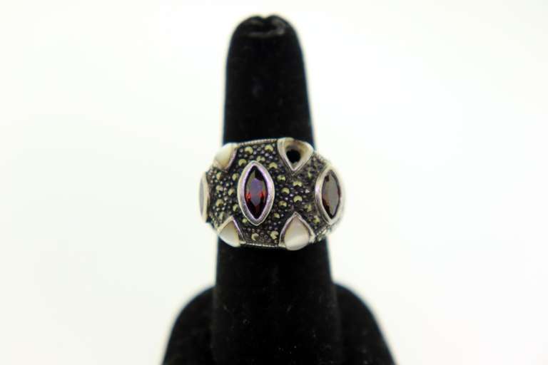 Vintage Sterling Silver Marcasite Ring