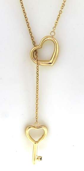 Favorite Key to The Heart Lariat Necklace in Yellow Gold