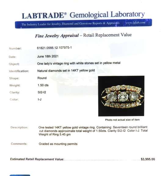 Pleasing Yellow Gold Diamond Vintage Ring