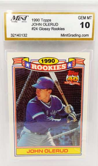 John Olerud 1990 Rookie Baseball Card, Gem MT 10