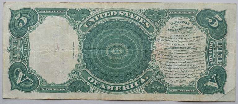 $ 5 1907 Axeman US Note