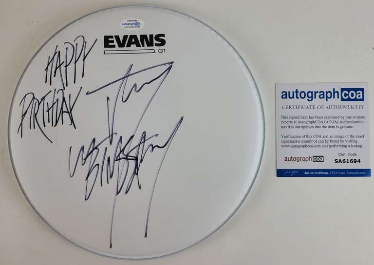 Jay Weinberg Slipknot Autographed Happy Birthday Drum Head