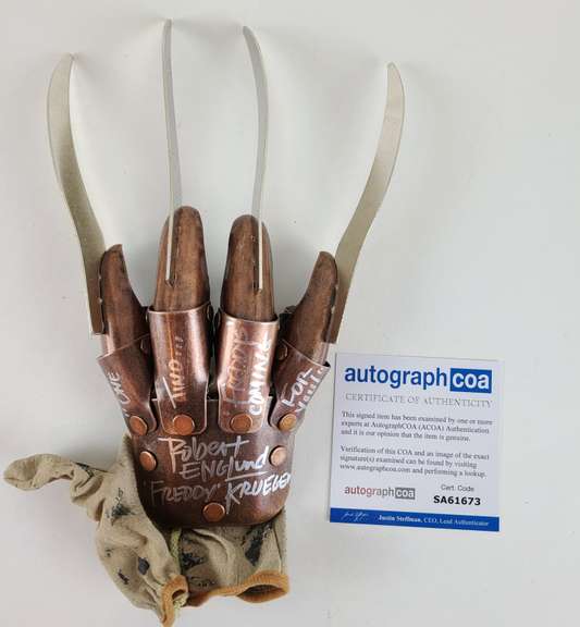 Robert Englund Autographed Nightmare On Elm St Freddy Krueger Glove ACOA
