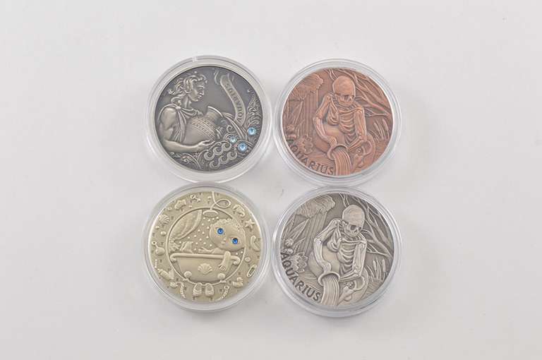 (2) Belarus .925 Silver & (2) Memento Mori Skull Silver & Copper Set