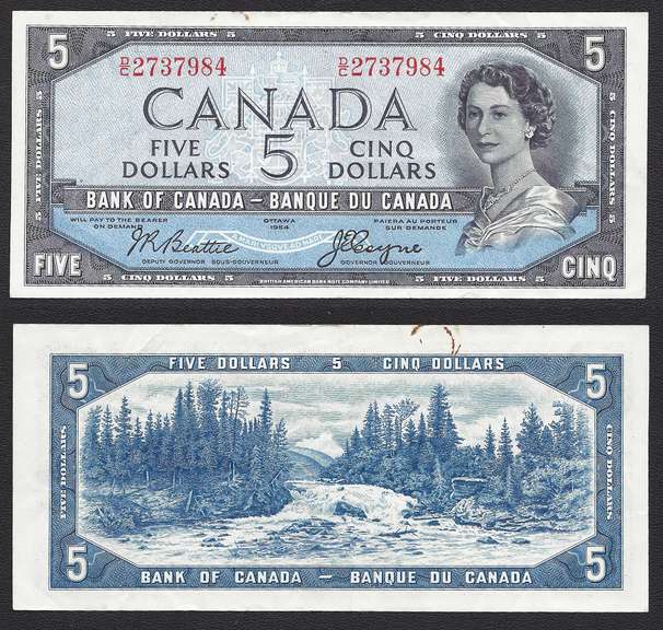 $5 1954 D/C Devil's Face, Bank of Canada