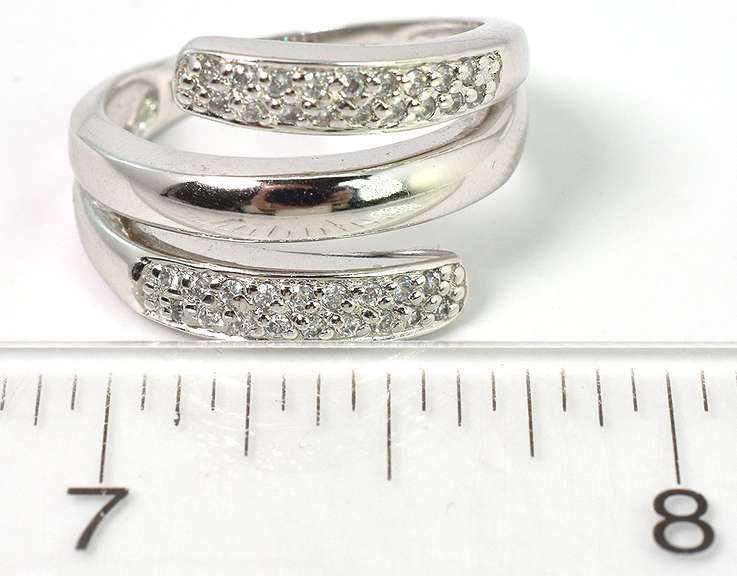 Charming CZ Wrap-Style Ring in Sterling Silver