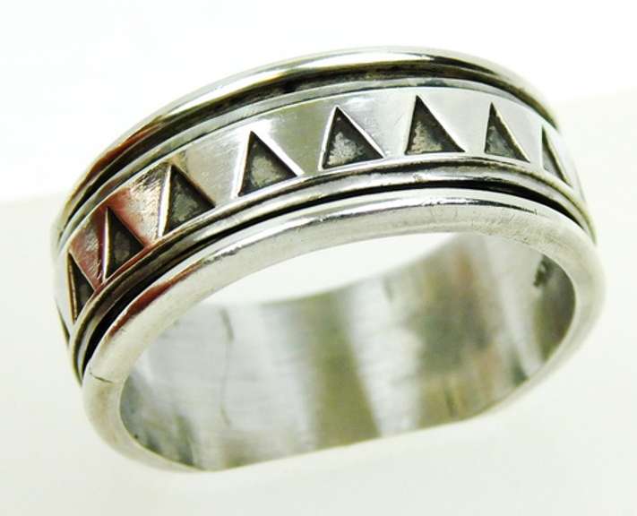 Men's Solid Sterling Spinner Ring, Size 13.5