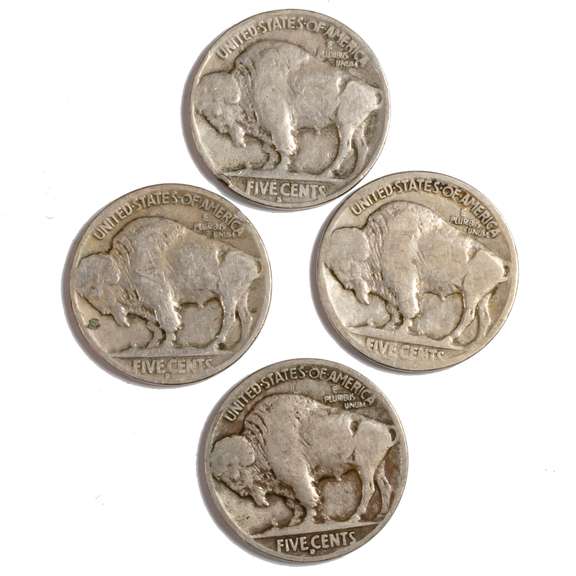 1916 D 1919 D 1925 S & 1926 S Buffalo Nickels