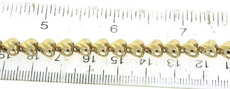 Powerful Yellow Gold Puffed Heart Bracelet