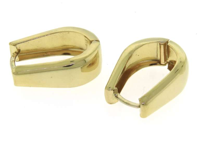 Strong Yellow Gold High Polish Hoop Earrings