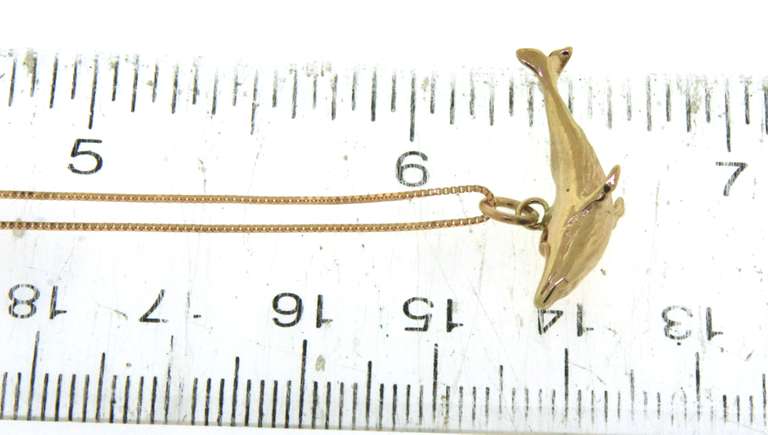 Playful 14kt YG Whale Charm Necklace