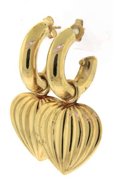 Handsome Hoop Earrings with Heart Charm