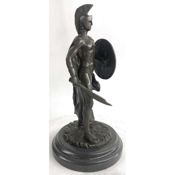 Greek Spartan Warrior Roman Bronze Sculpture