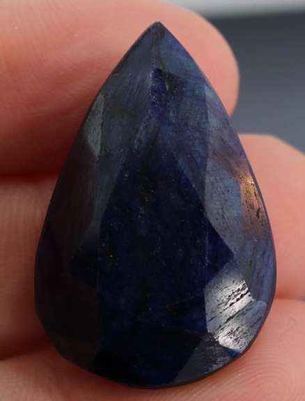Lavish 62.5ct pear cut royal blue Sapphire