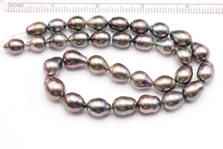 Graceful Natural Color Tahitian Pearls - 8.5-11.3mm