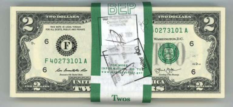 Original pack of 2013 $2 Bills in Sequence from BEP (F).