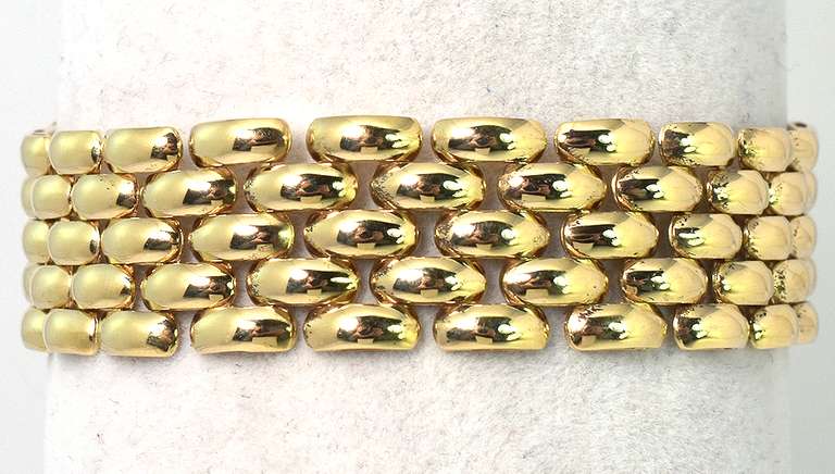 Robust Pantera-Style Bracelet in 14KT Yellow Gold