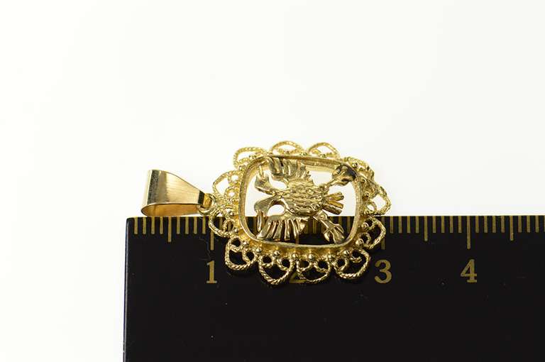 14K Yellow Gold Double Headed Eagle Russian Heraldry Pendant