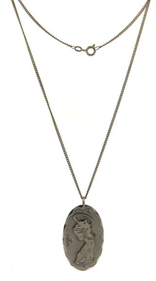 Sterling Silver Oval Pendant on Chain