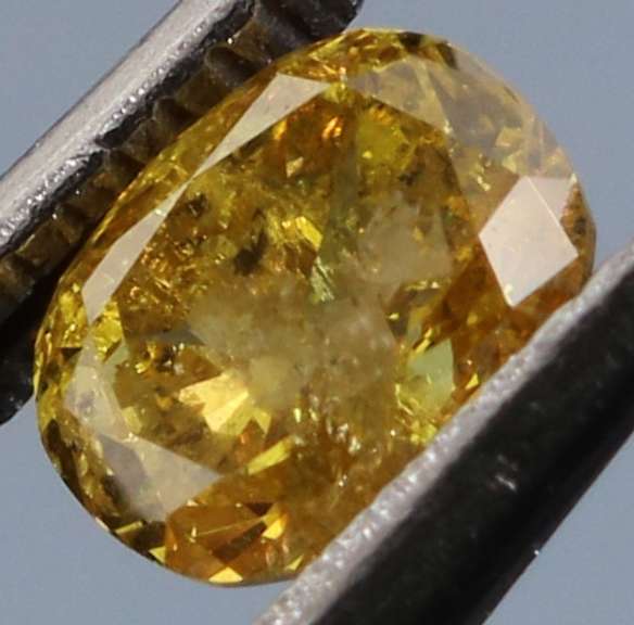 Rare .26ct oval cut yellow Diamond
