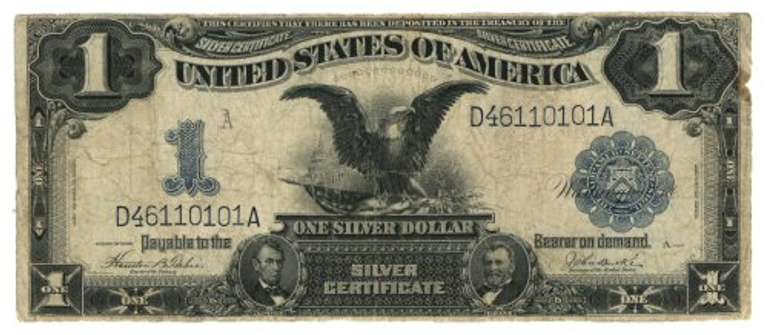 Circulated 1899 Series $1 'Black Eagle' Silver Certificate