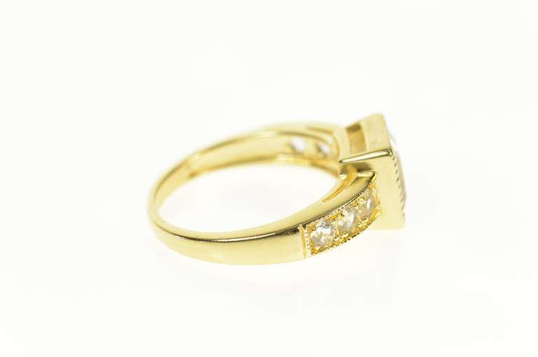 14K Yellow Gold Princess Classic Simple Travel Engagement Ring