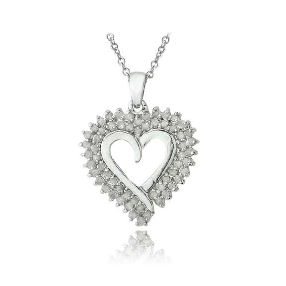3/5ct Diamond Heart Pendant Necklace