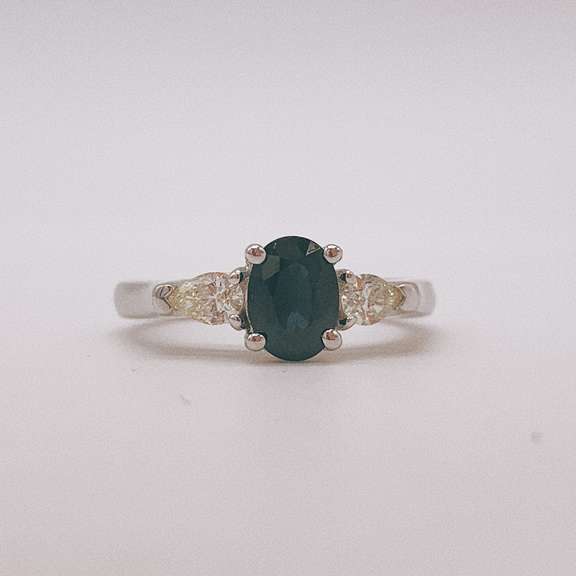 14kt Gold, Blue Sapphire, & Diamond Cocktail Ring
