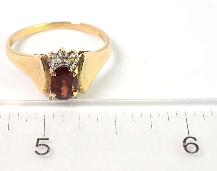 Bold Garnet Ring in Yellow Gold