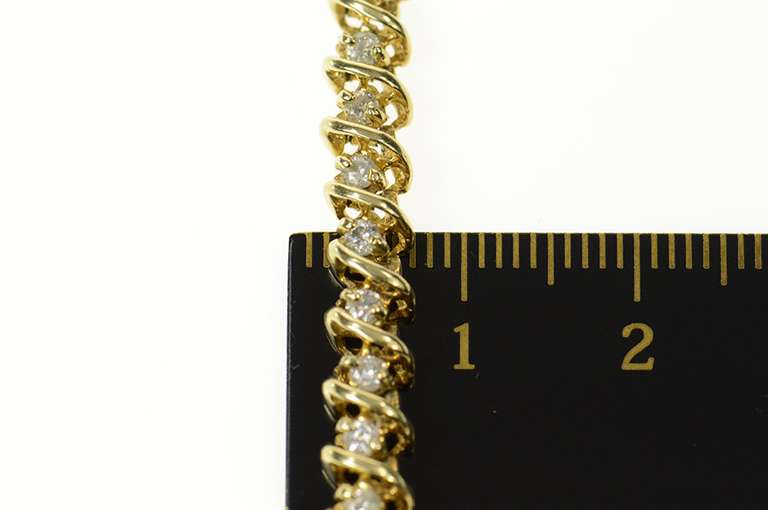 14K Yellow Gold 1.76 Ctw Classic Diamond Tennis Bracelet
