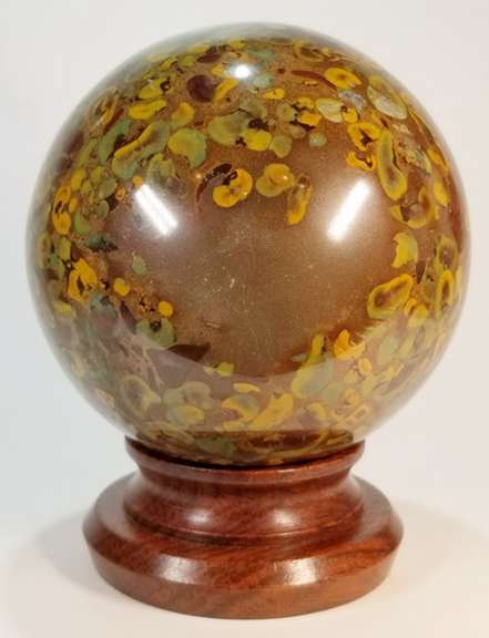 Impressive 7,800ct untreated Fruit Jasper sphere