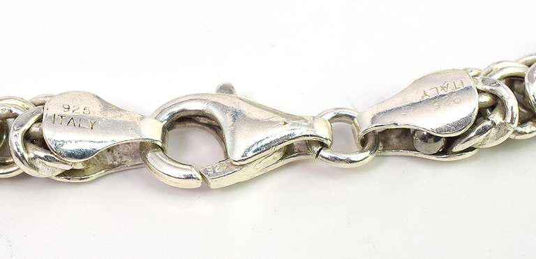 Sleek Byzantine Link Bracelet in Sterling Silver