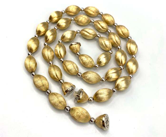 Heavy Art Deco Chunky 14kt Gold Necklace