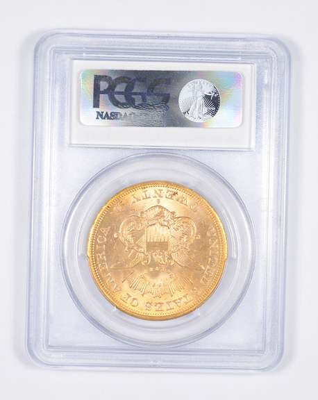 MS63 1865-S $20.00 Liberty Head Gold Double Eagle - Graded PCGS