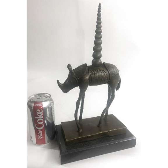 Rhinoceros Detailed Lost Wax Bronze Sculpture