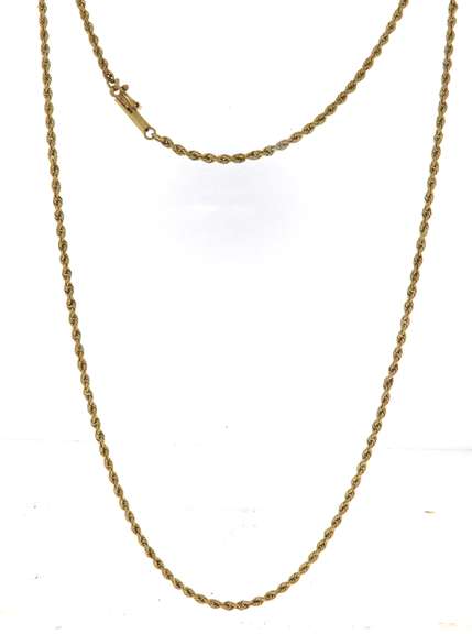 Nice Yellow Gold Rope Chain Necklace