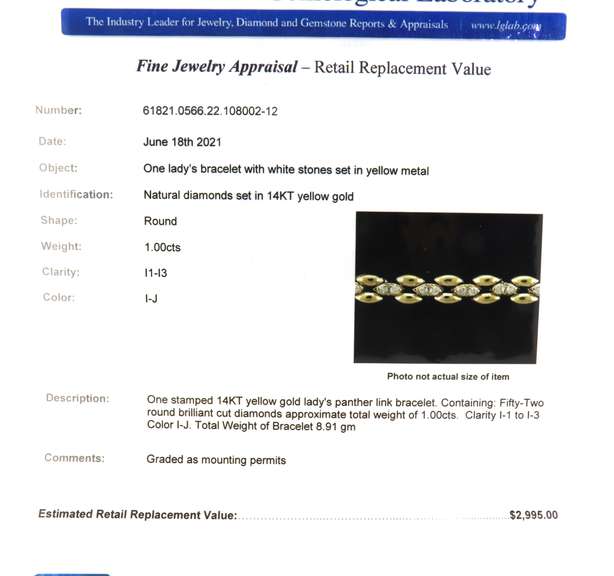 Fabulous Yellow Gold Panther Link Diamond Bracelet