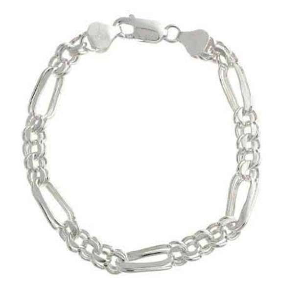 Sterling Silver Figaro Link Bracelet