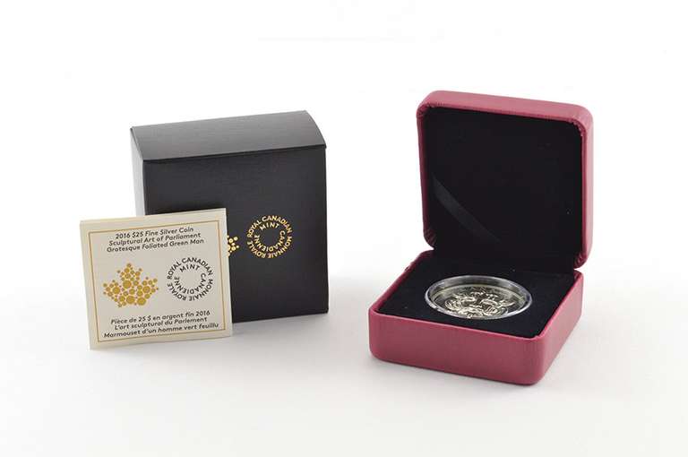 2016 Canada $25 Grotesque Foliated Green Man Fine Silver Coin Box/COA