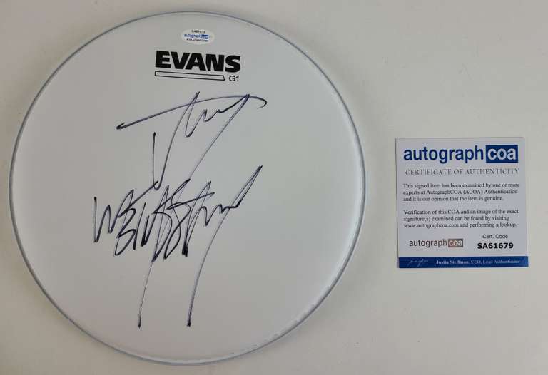 Slipknot Jay Weinberg Autographed Evans Drumhead ACOA