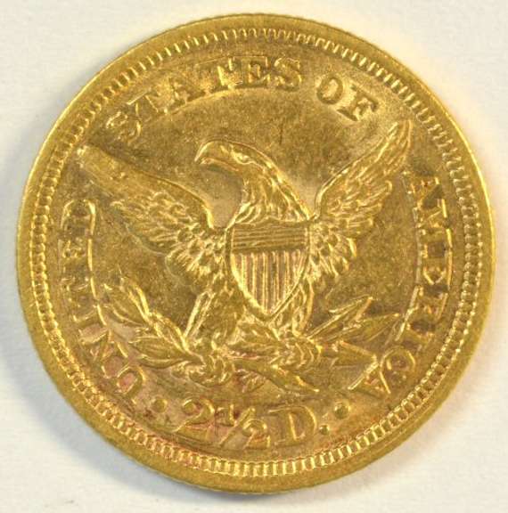Scarce 1853 US $2.50 Liberty Gold Piece. Lustrous