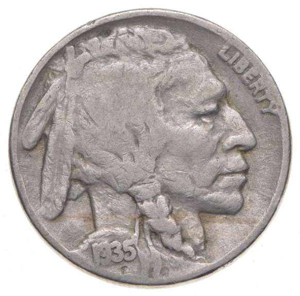 1935 Indian Head Buffalo Nickel - Double Die