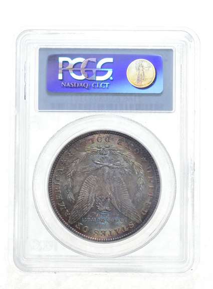 MS63 1886 Morgan Silver Dollar - Graded PCGS Irredescent Tone!