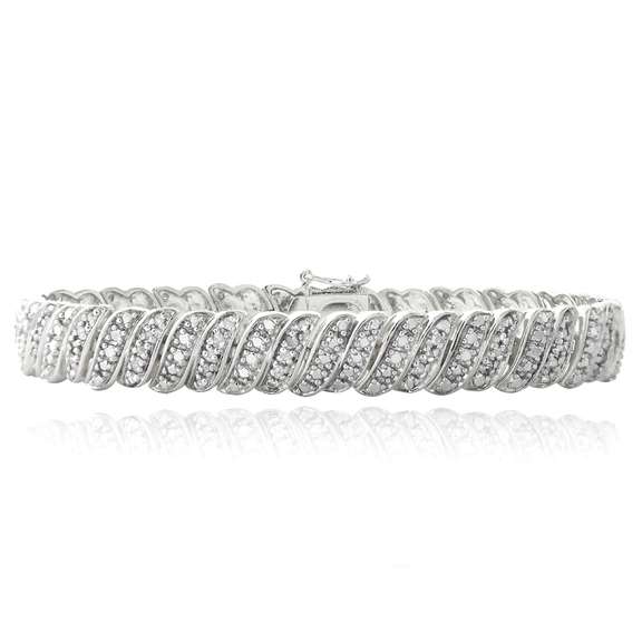 1ct Diamond Wave Link Tennis Bracelet