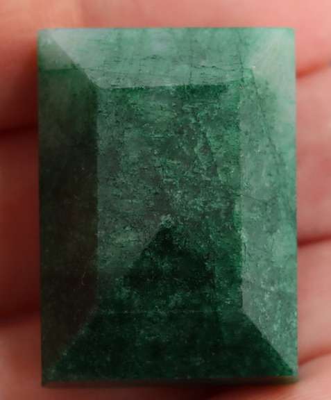 Large 115ct emerald cut forest green Emerald