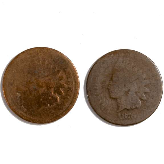 1872 And 1876 Indian Head Cents