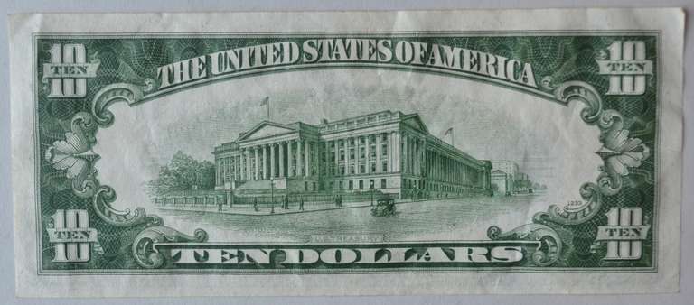 1934 C  Uncirculated $ 10 Silver Certificate