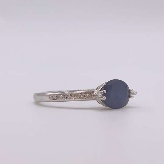 14kt Gold, Blue Sapphire, & Diamond Cocktail Ring